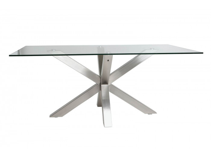 Table à manger 180 cm ASTOR verre et métal