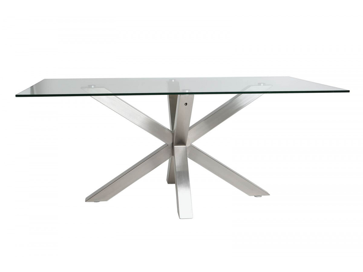 Table à manger fixe ASTOR ARGENT 180 x 100