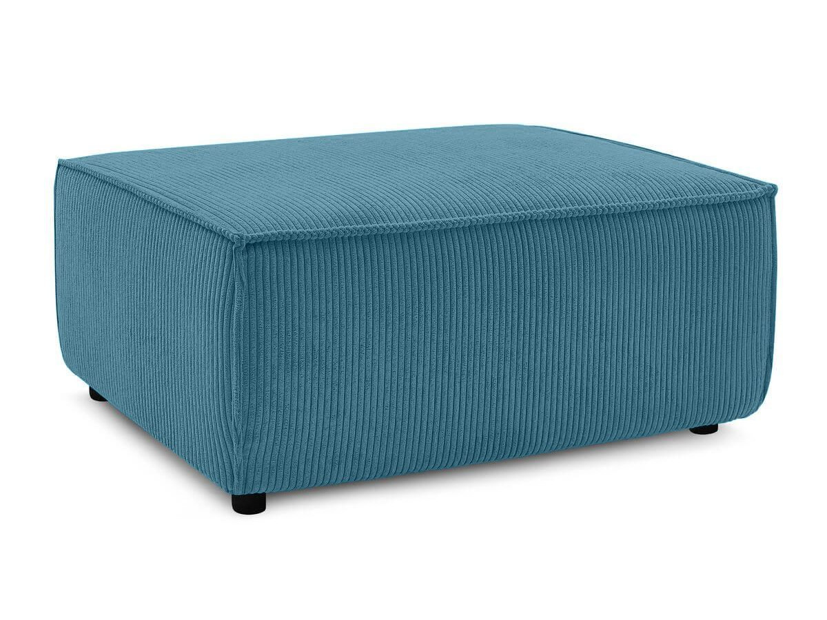 Canapé d'angle réversible convertible coffre NIHAD velours côtelé avec pouf