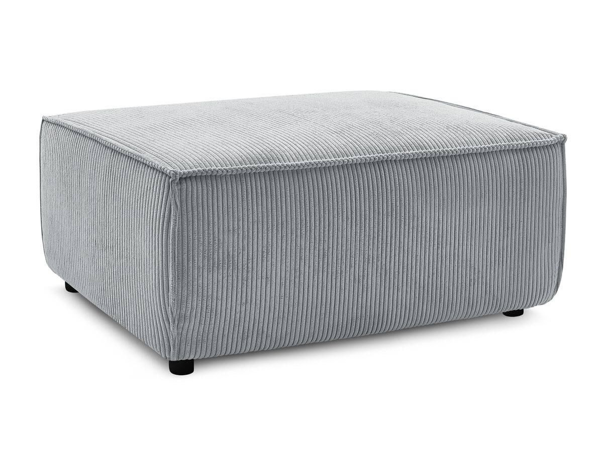 Canapé d'angle réversible convertible coffre NIHAD velours côtelé avec pouf