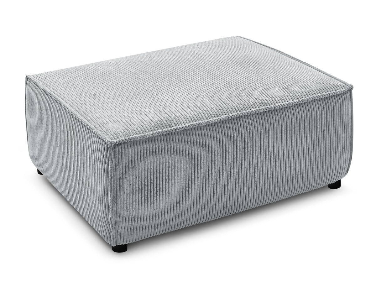 Canapé d'angle réversible convertible coffre NIHAD velours côtelé avec pouf