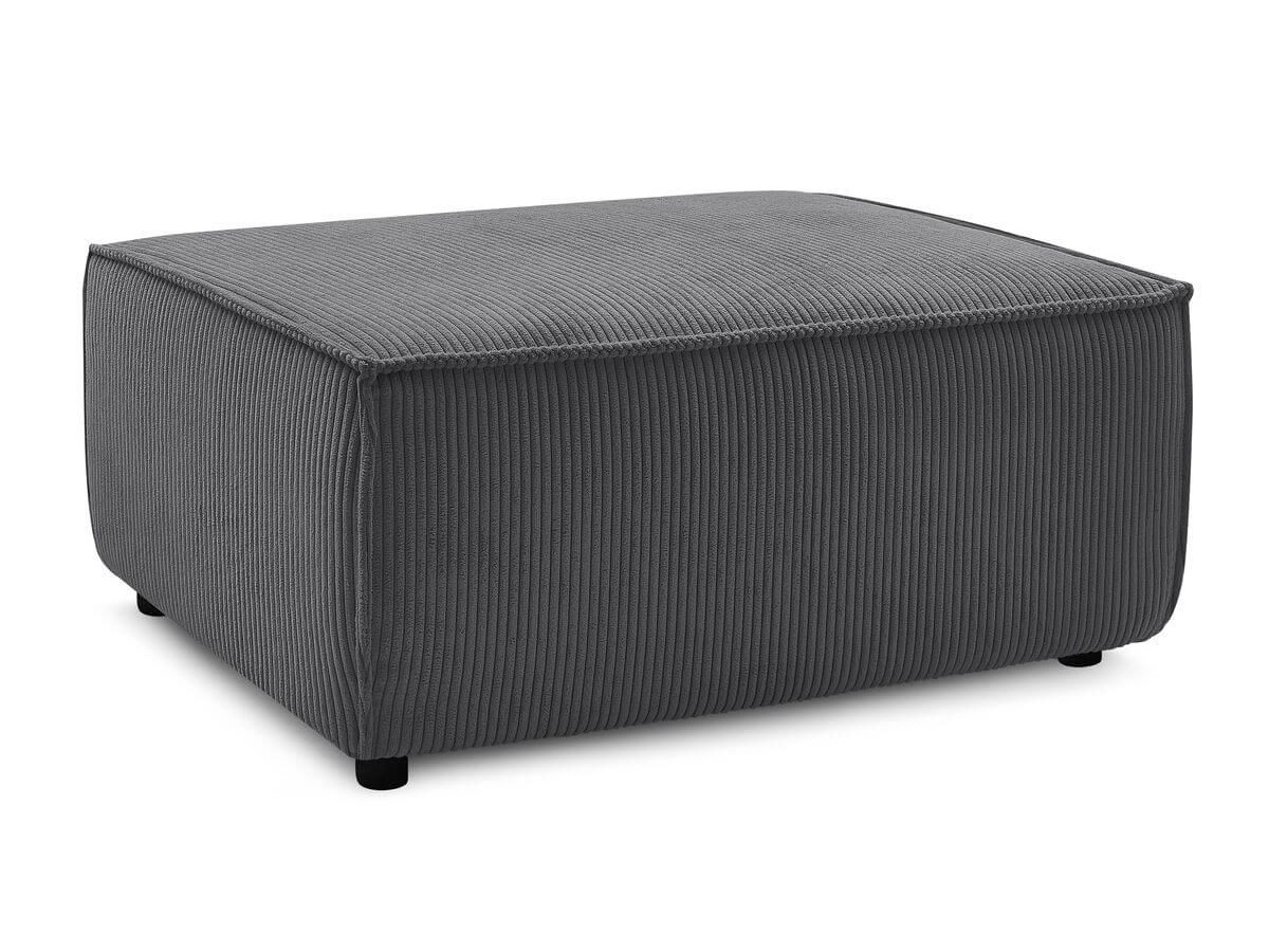 Canapé d'angle réversible convertible coffre NIHAD velours côtelé avec pouf