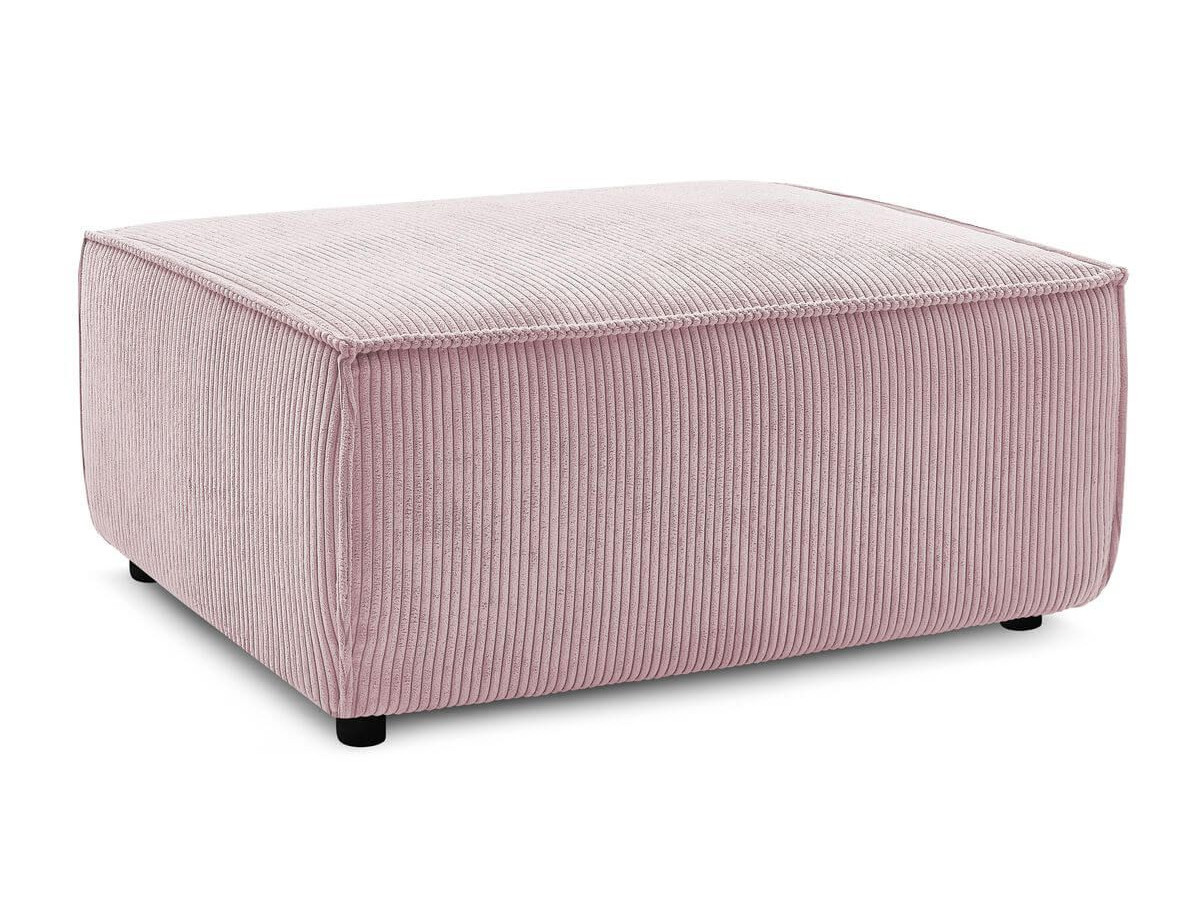 Canapé d'angle réversible convertible coffre NIHAD velours côtelé avec pouf