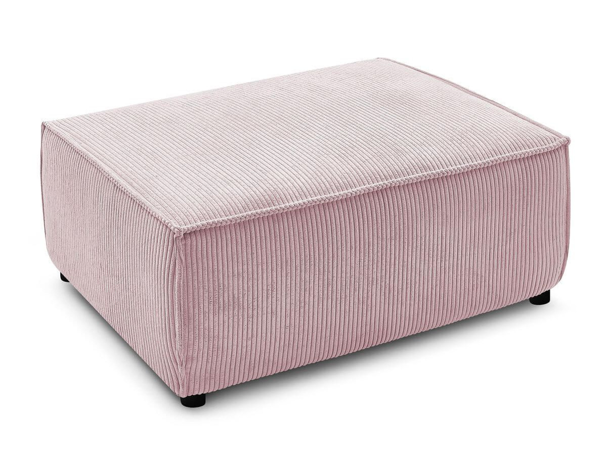 Canapé d'angle réversible convertible coffre NIHAD velours côtelé avec pouf