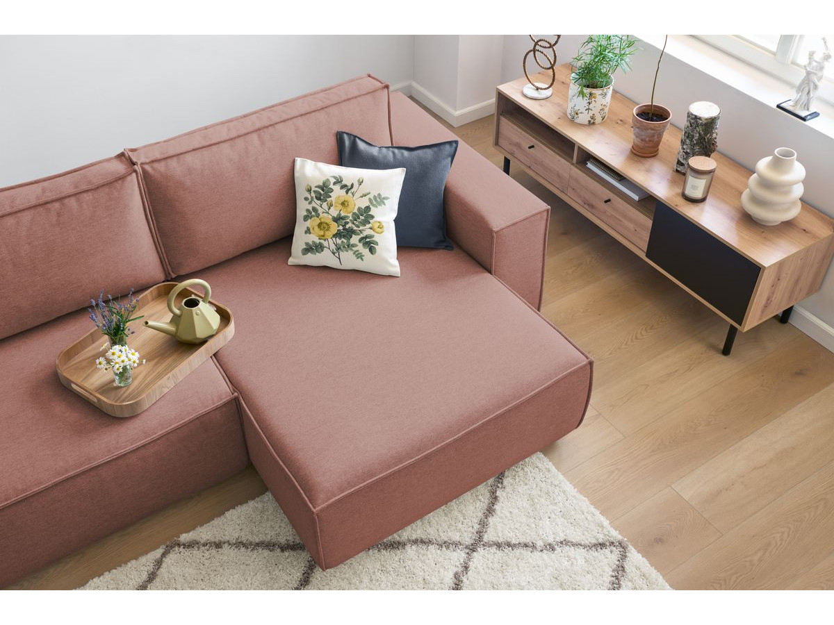 Canapé d'angle réversible convertible coffre NIHAD tissu