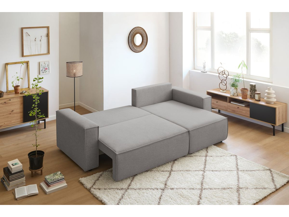 Canapé d'angle réversible convertible coffre NIHAD tissu