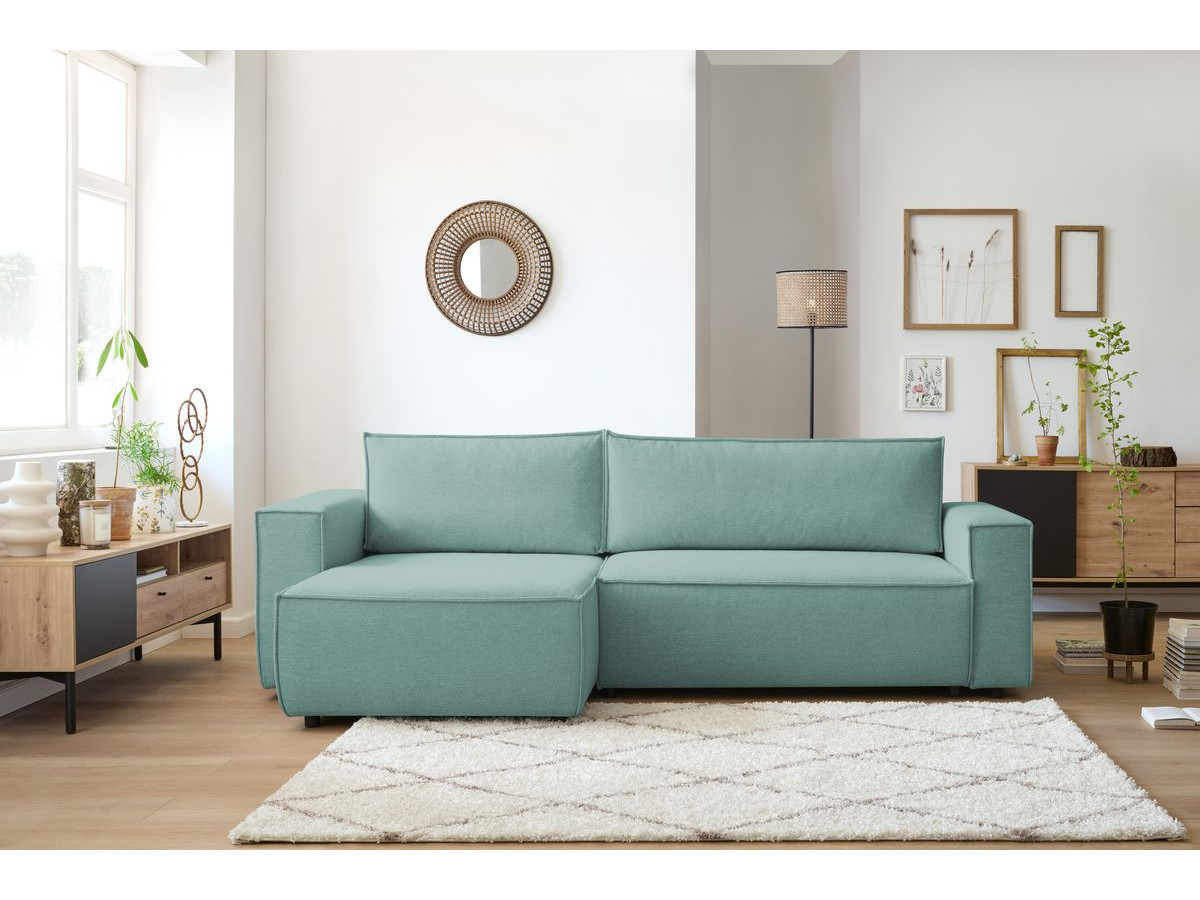 Canapé d'angle réversible convertible coffre NIHAD tissu