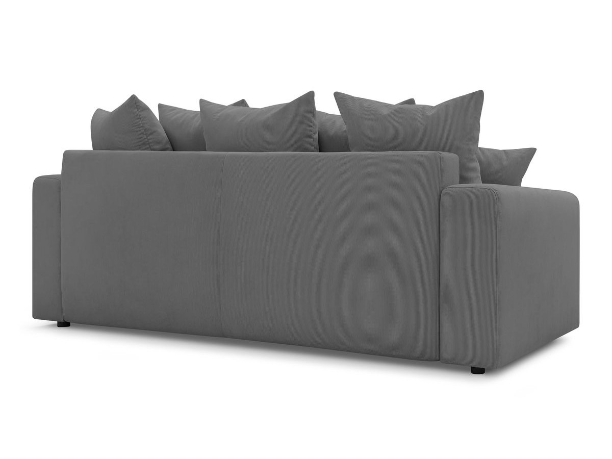 Canapé droit convertible coffre ENVY velours côtelé avec pouf