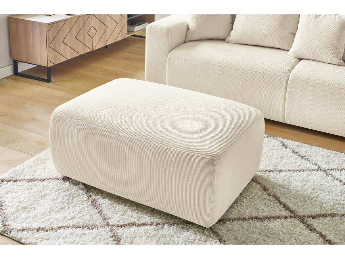 Canapé d'angle fixe EVEREST tissu chiné - Orange - Angle droit - 10 coussins