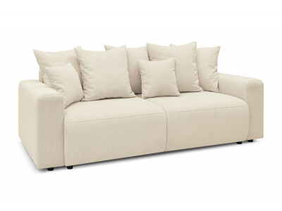 Canapé droit convertible coffre ENVY velours côtelé avec pouf