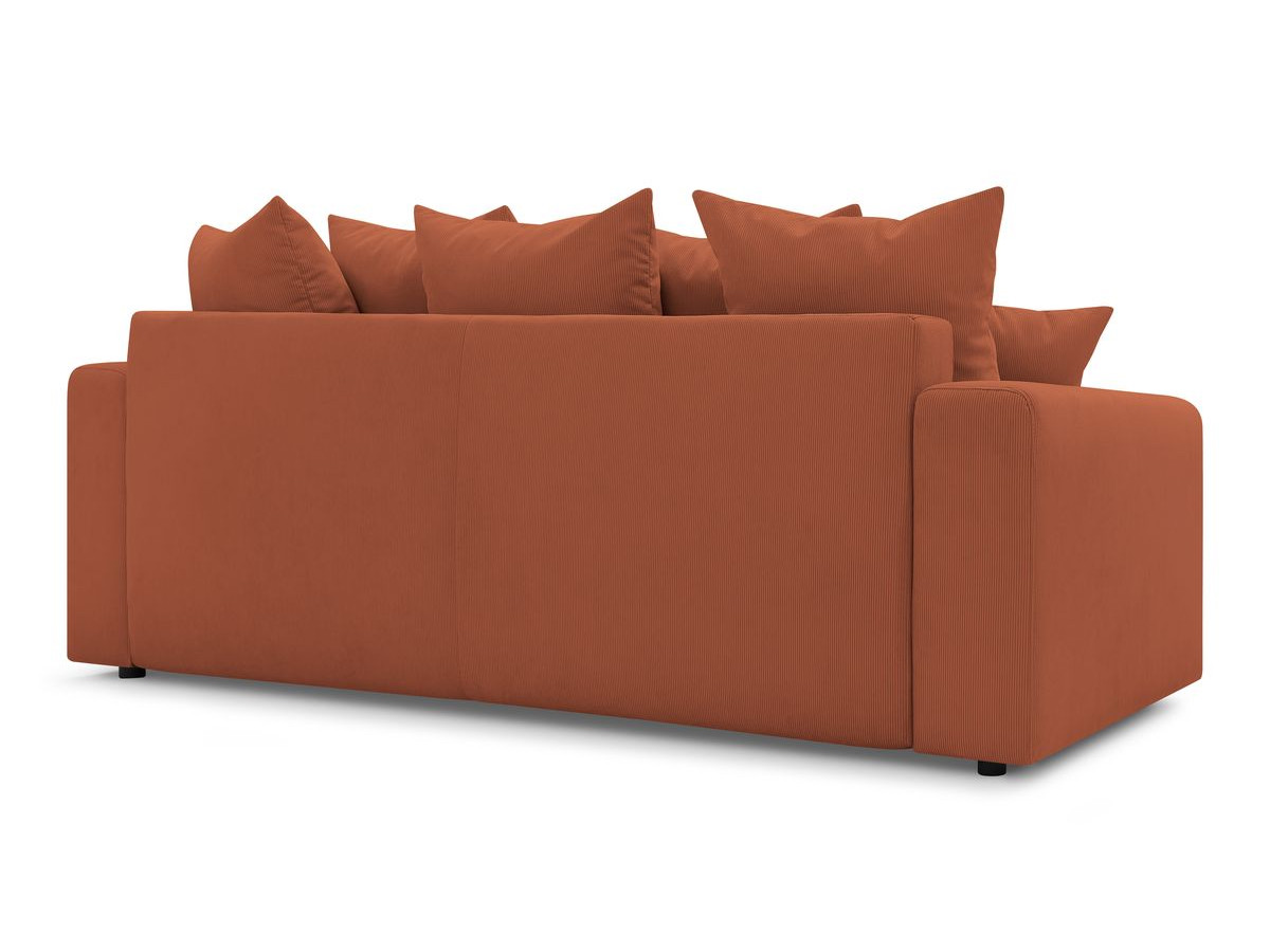 Canapé droit convertible coffre ENVY velours côtelé avec pouf