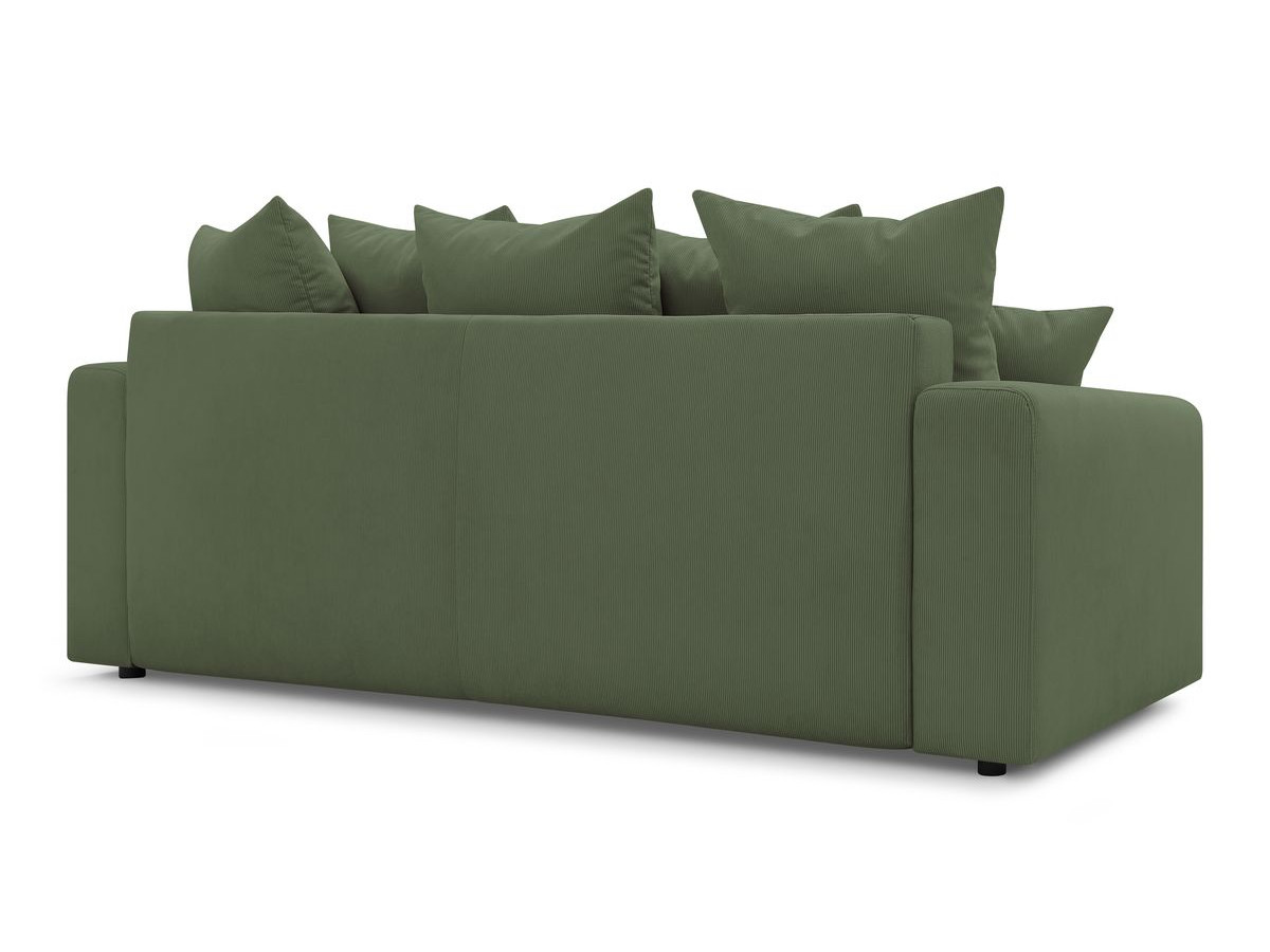 Canapé droit convertible coffre ENVY velours côtelé avec pouf
