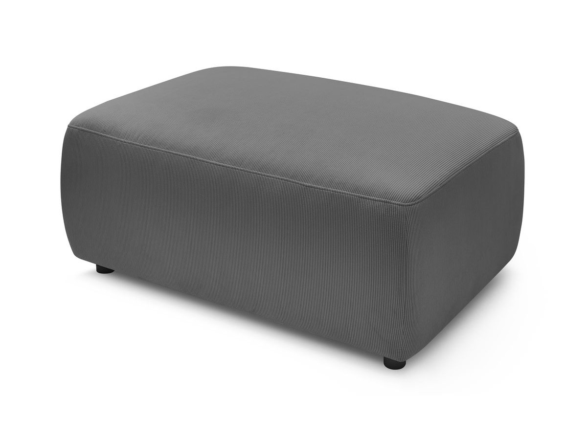Canapé droit convertible coffre ENVY velours côtelé avec pouf