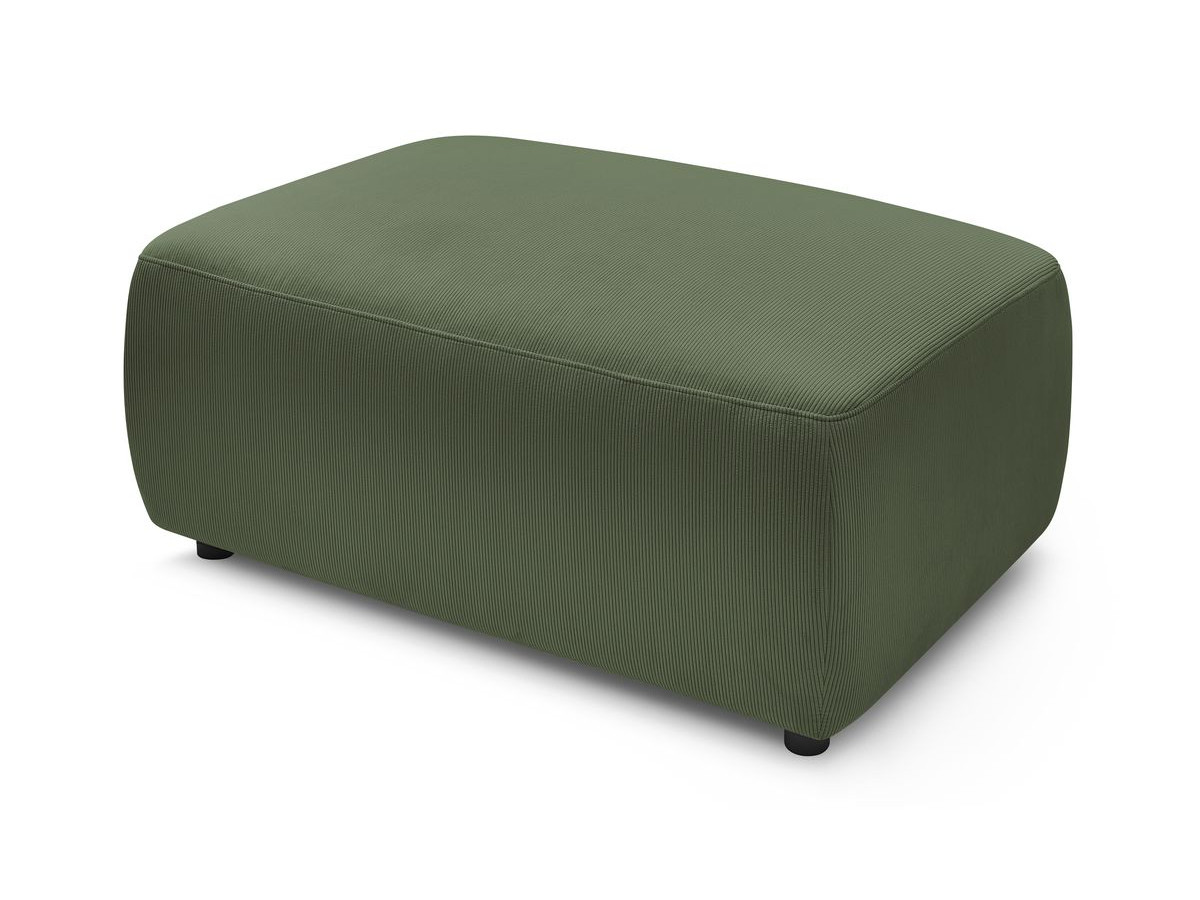 Canapé droit convertible coffre ENVY velours côtelé avec pouf