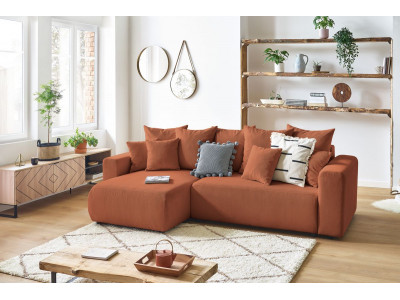 Canapé d'angle réversible convertible coffre ENVY velours côtelé