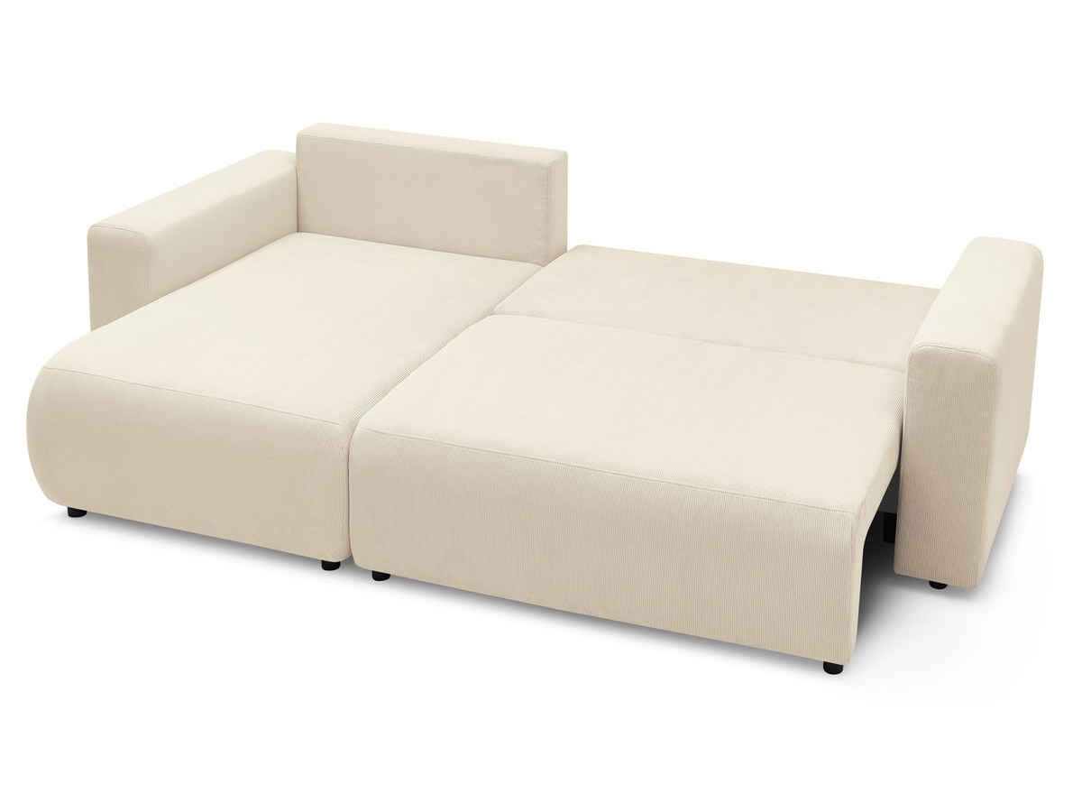 Canapé d'angle fixe EVEREST tissu chiné - Orange - Angle droit - 10 coussins