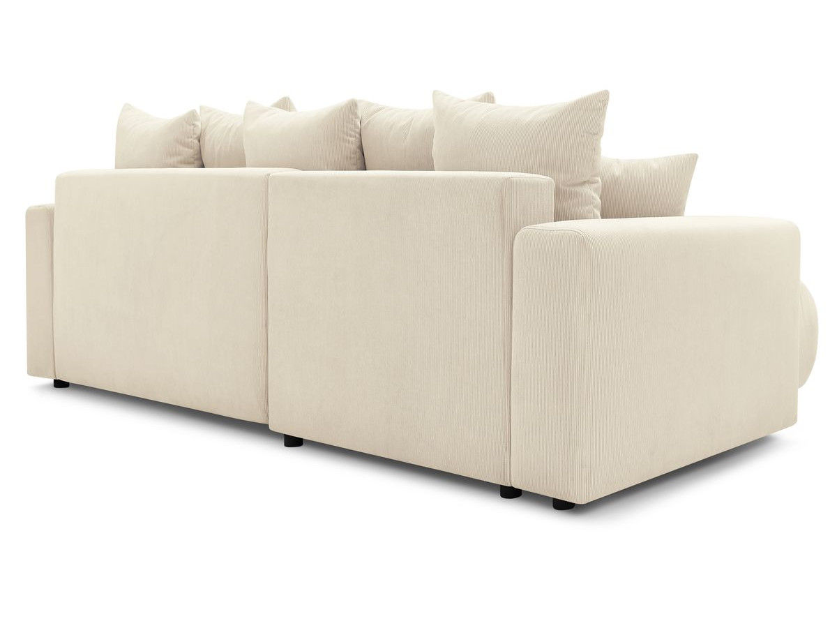 Canapé d'angle fixe EVEREST tissu chiné - Orange - Angle droit - 10 coussins
