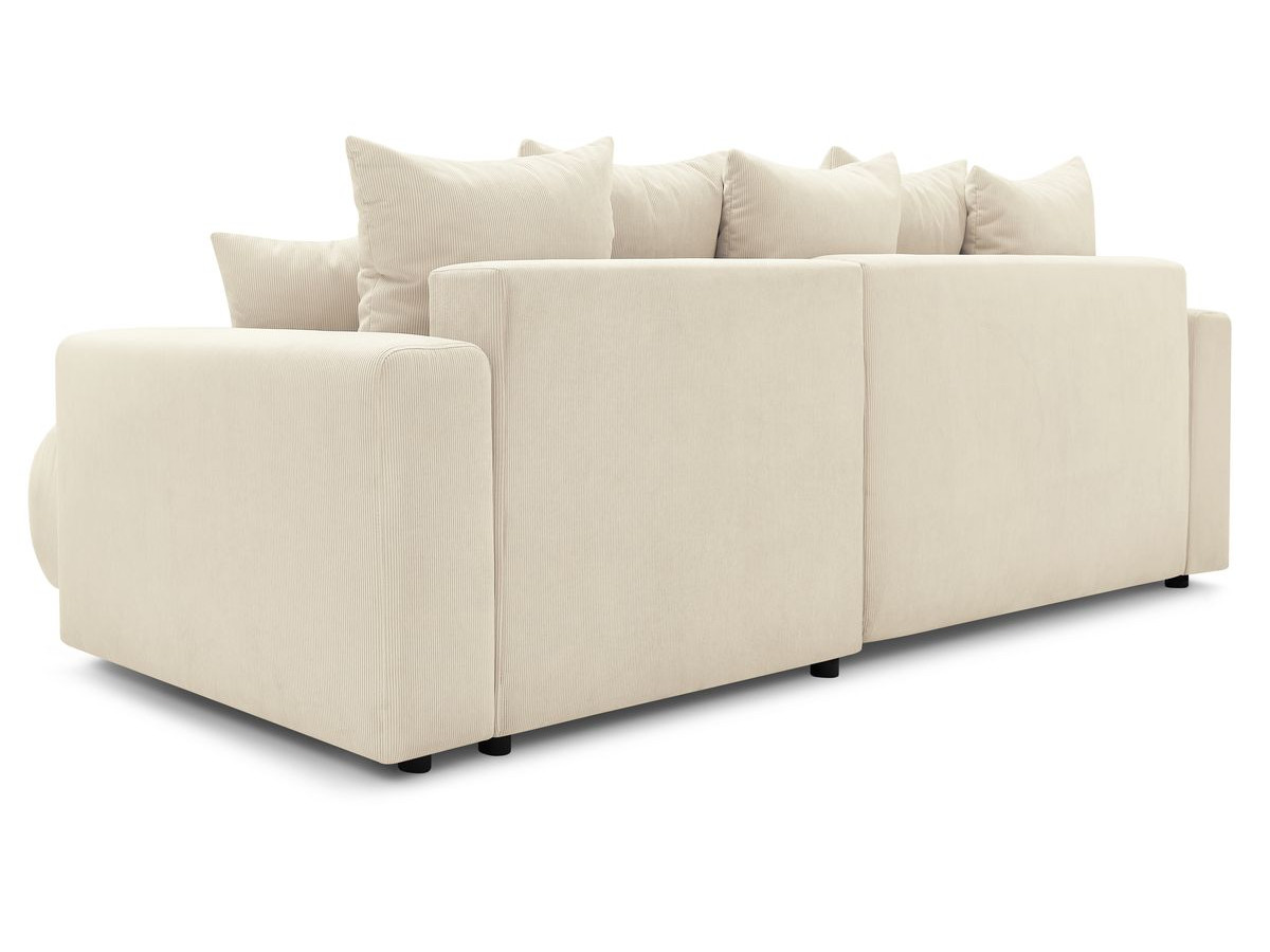 Canapé d'angle fixe EVEREST tissu chiné - Orange - Angle droit - 10 coussins