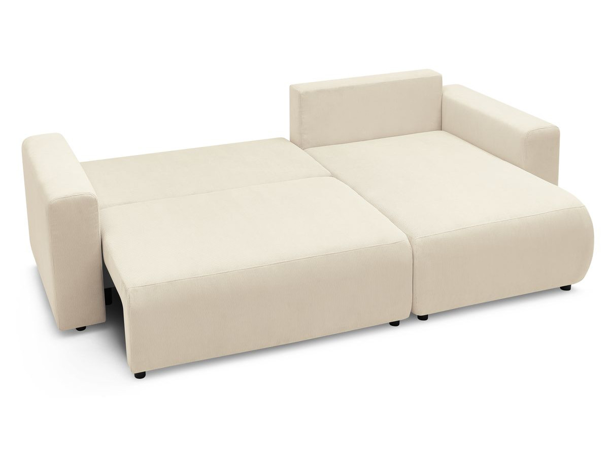 Canapé d'angle fixe EVEREST tissu chiné - Orange - Angle droit - 10 coussins