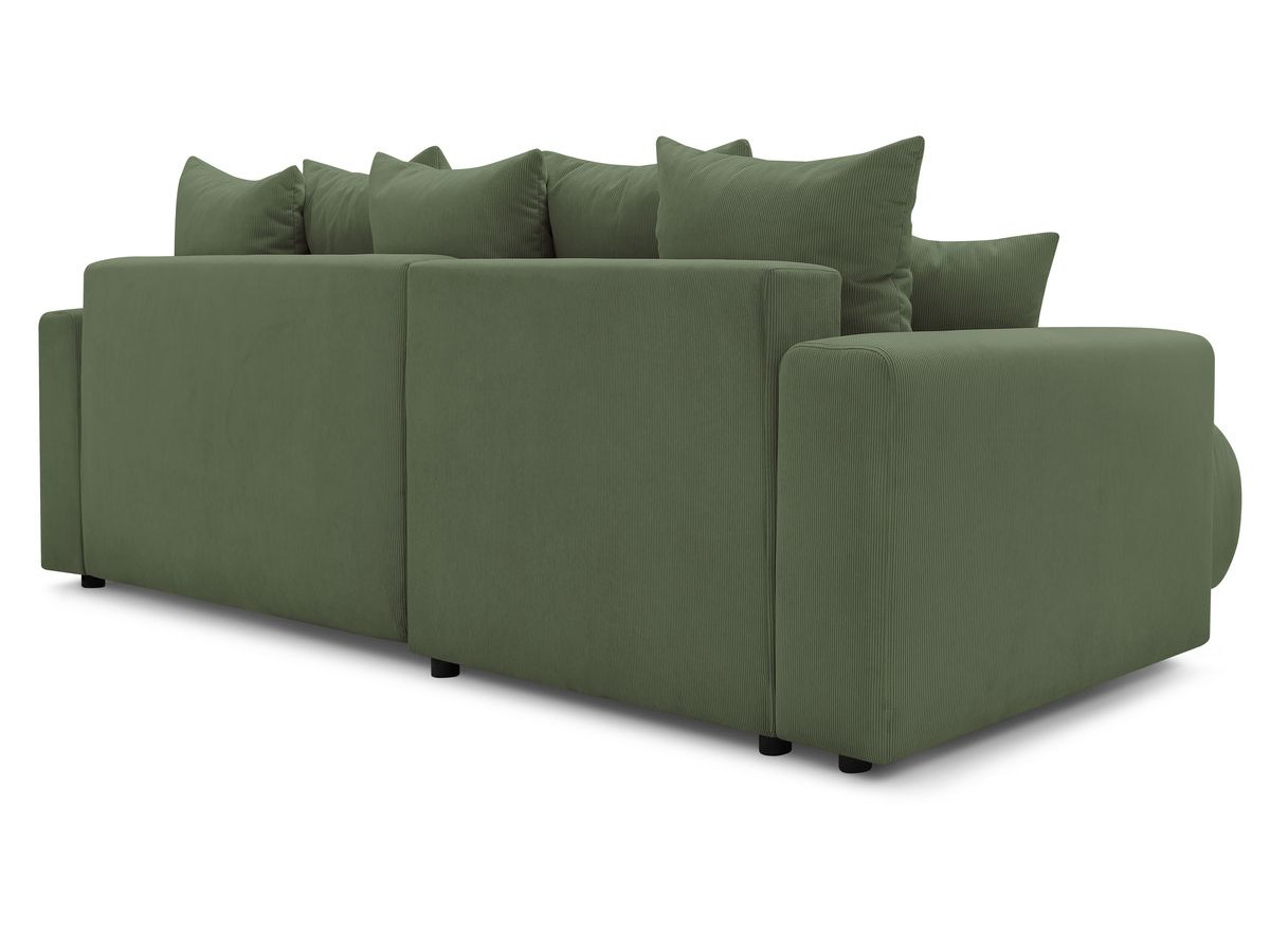 Canapé d'angle fixe EVEREST tissu chiné - Orange - Angle droit - 10 coussins