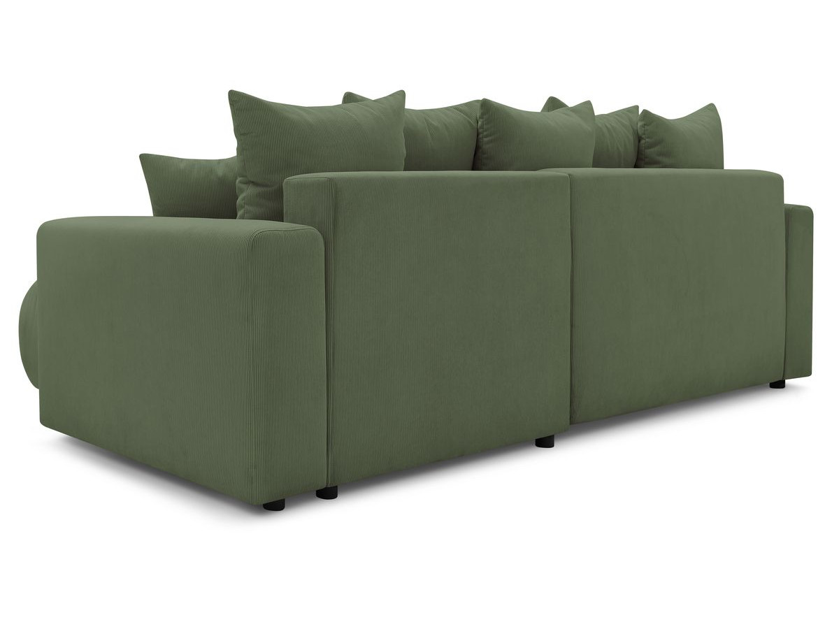 Canapé d'angle fixe EVEREST tissu chiné - Orange - Angle droit - 10 coussins