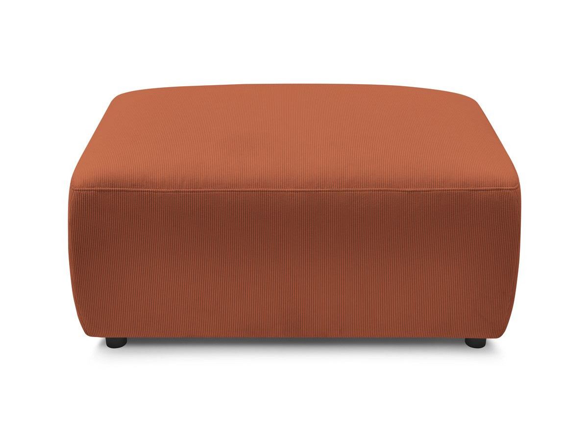 Canapé d'angle fixe EVEREST tissu chiné - Orange - Angle droit - 10 coussins