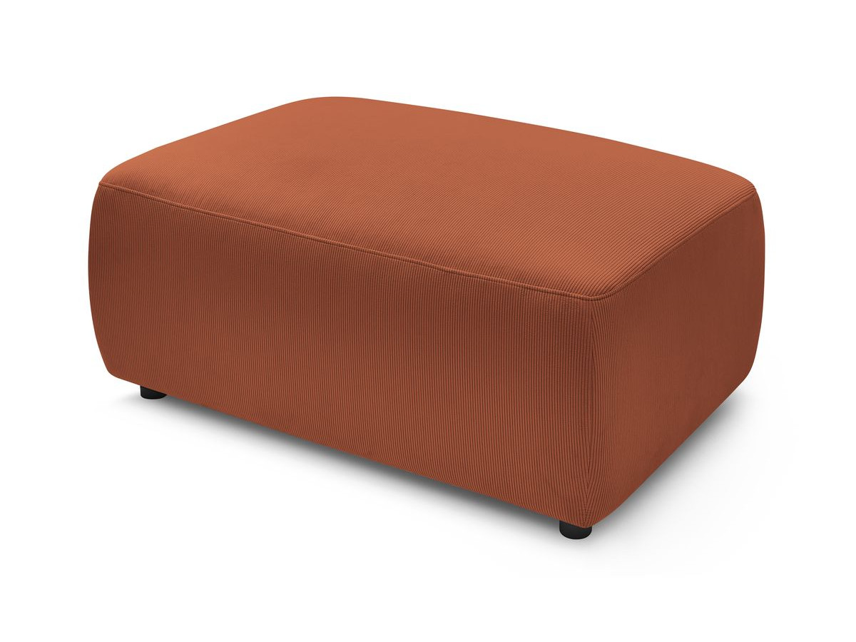Canapé d'angle fixe EVEREST tissu chiné - Orange - Angle droit - 10 coussins