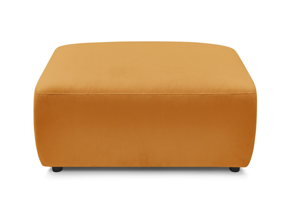 Canapé d'angle fixe EVEREST tissu chiné - Orange - Angle droit - 10 coussins