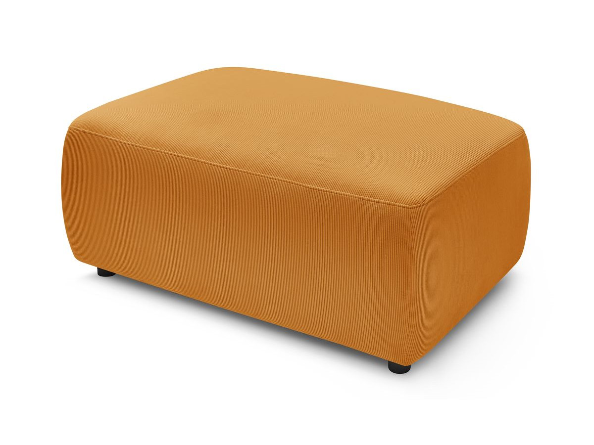 Canapé d'angle fixe EVEREST tissu chiné - Orange - Angle droit - 10 coussins