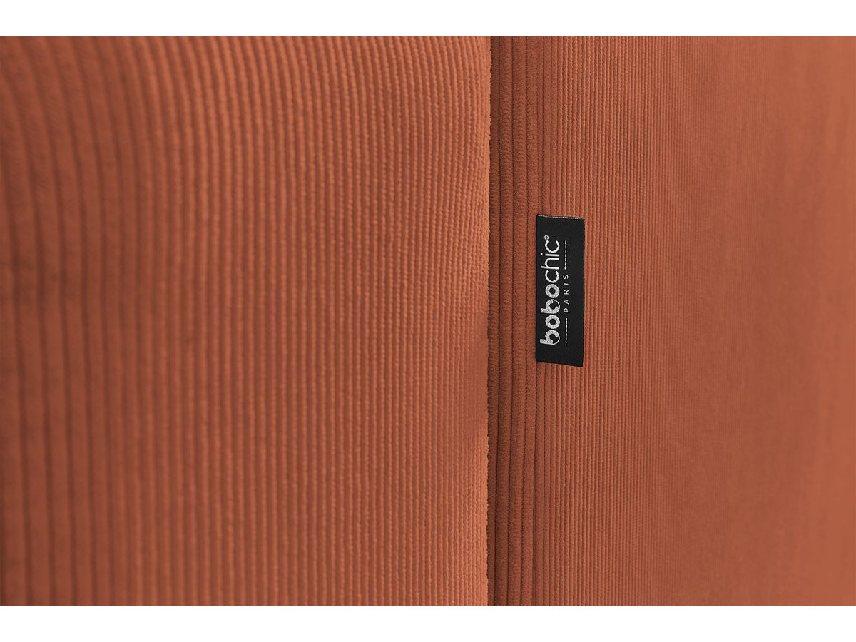 Canapé panoramique convertible coffre ENVY Velours côtelé avec pouf