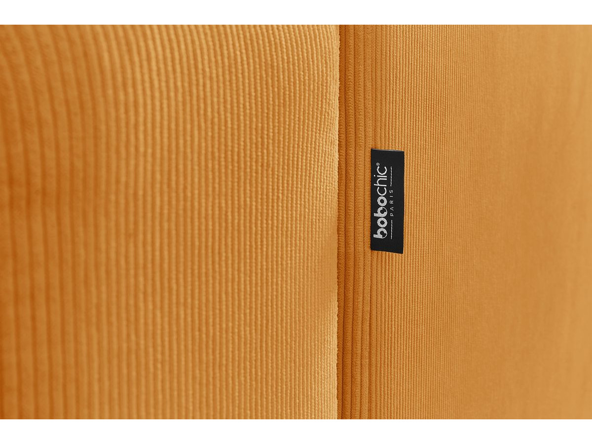 Canapé d'angle fixe EVEREST tissu chiné - Orange - Angle droit - 10 coussins