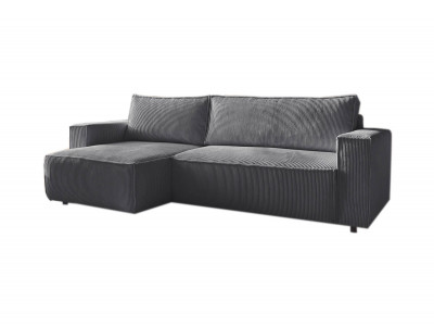 Canapé d'angle réversible convertible coffre NIHAD velours côtelé