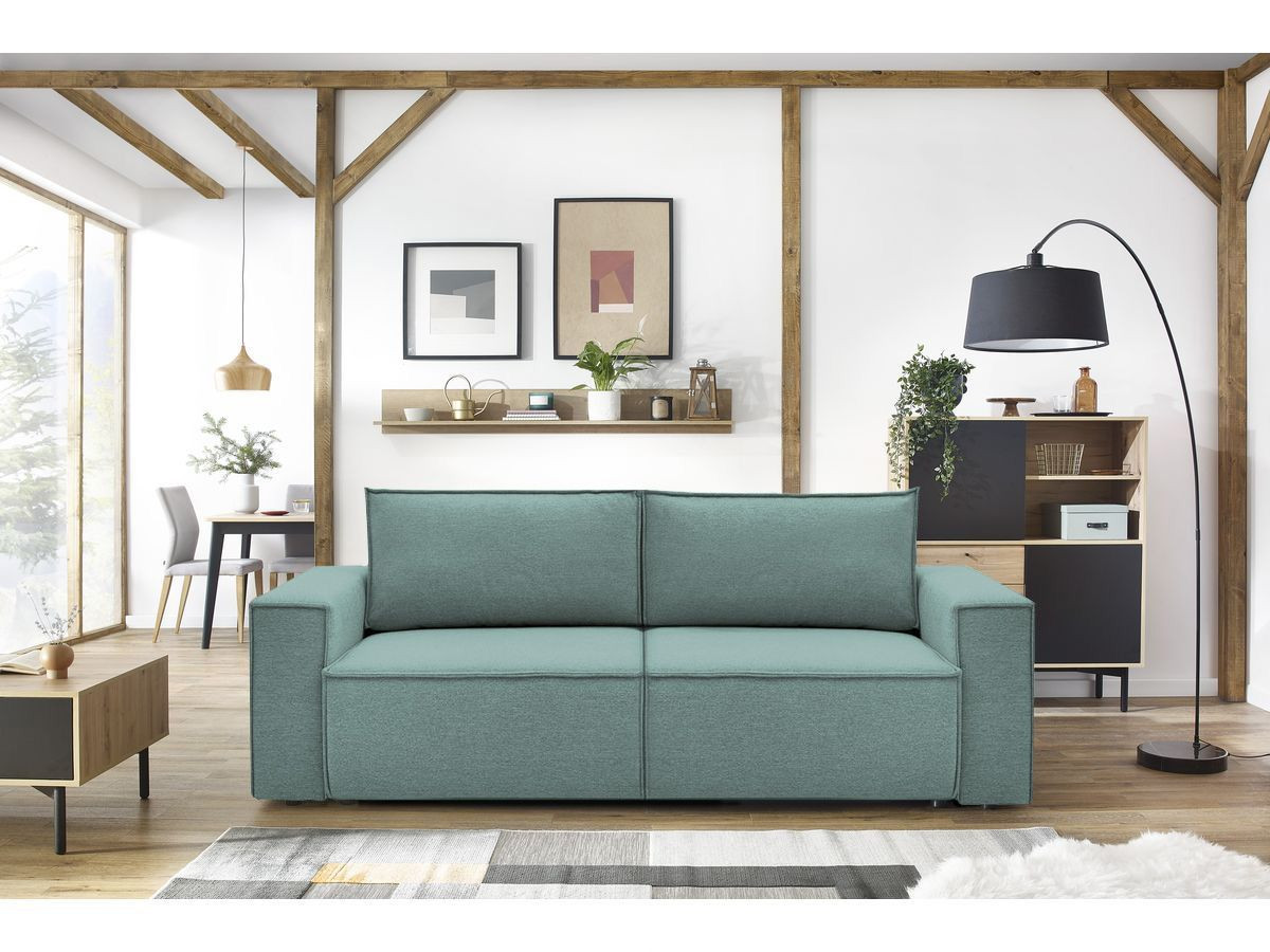 Canapé droit convertible coffre NIHAD Tissu