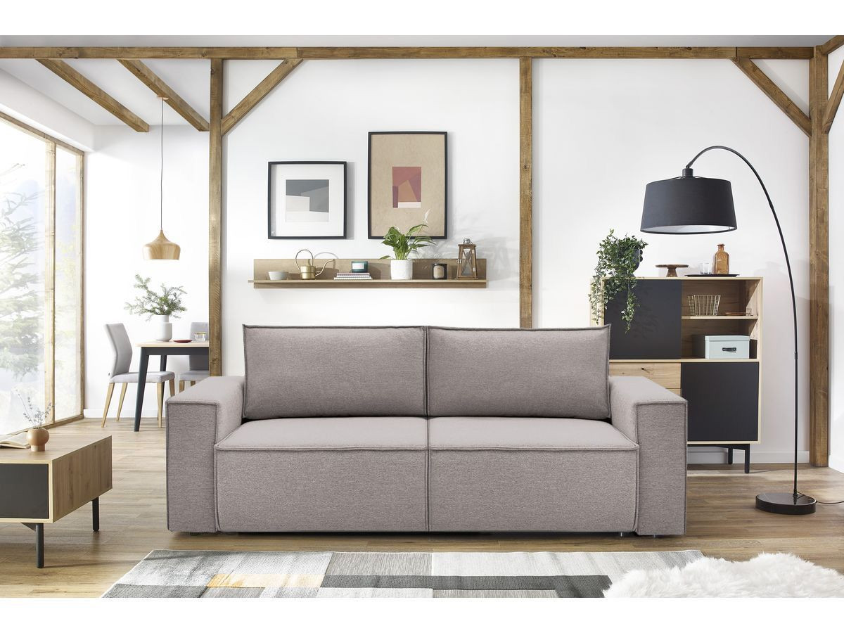 Canapé droit convertible coffre NIHAD Tissu