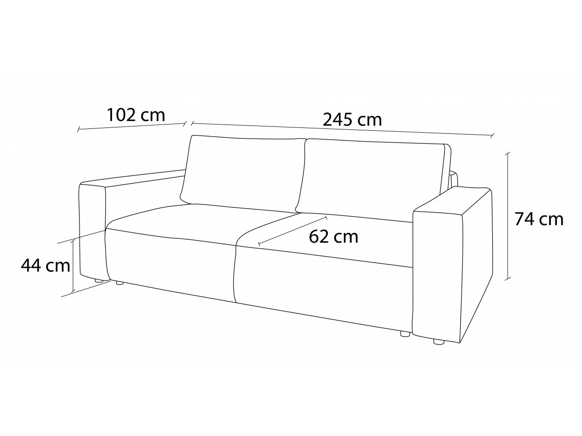 Canapé droit convertible coffre NIHAD Tissu