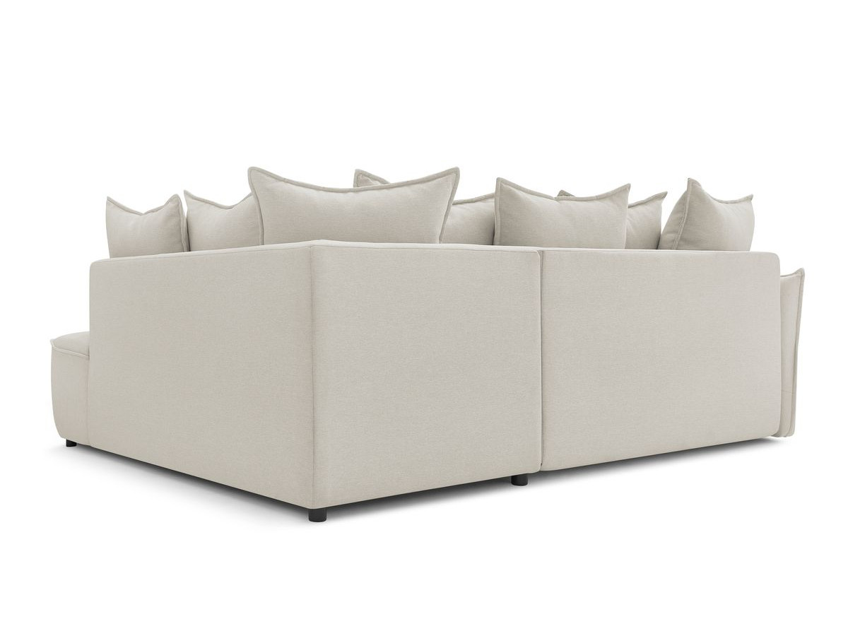Canapé d'angle fixe EVEREST tissu chiné - Orange - Angle droit - 10 coussins