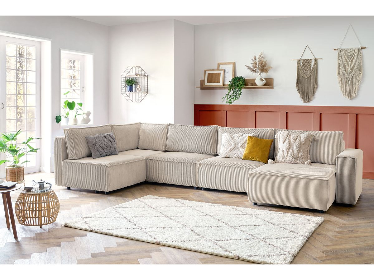 NIHAD XL modulaire vaste hoekbank in corduroy stof