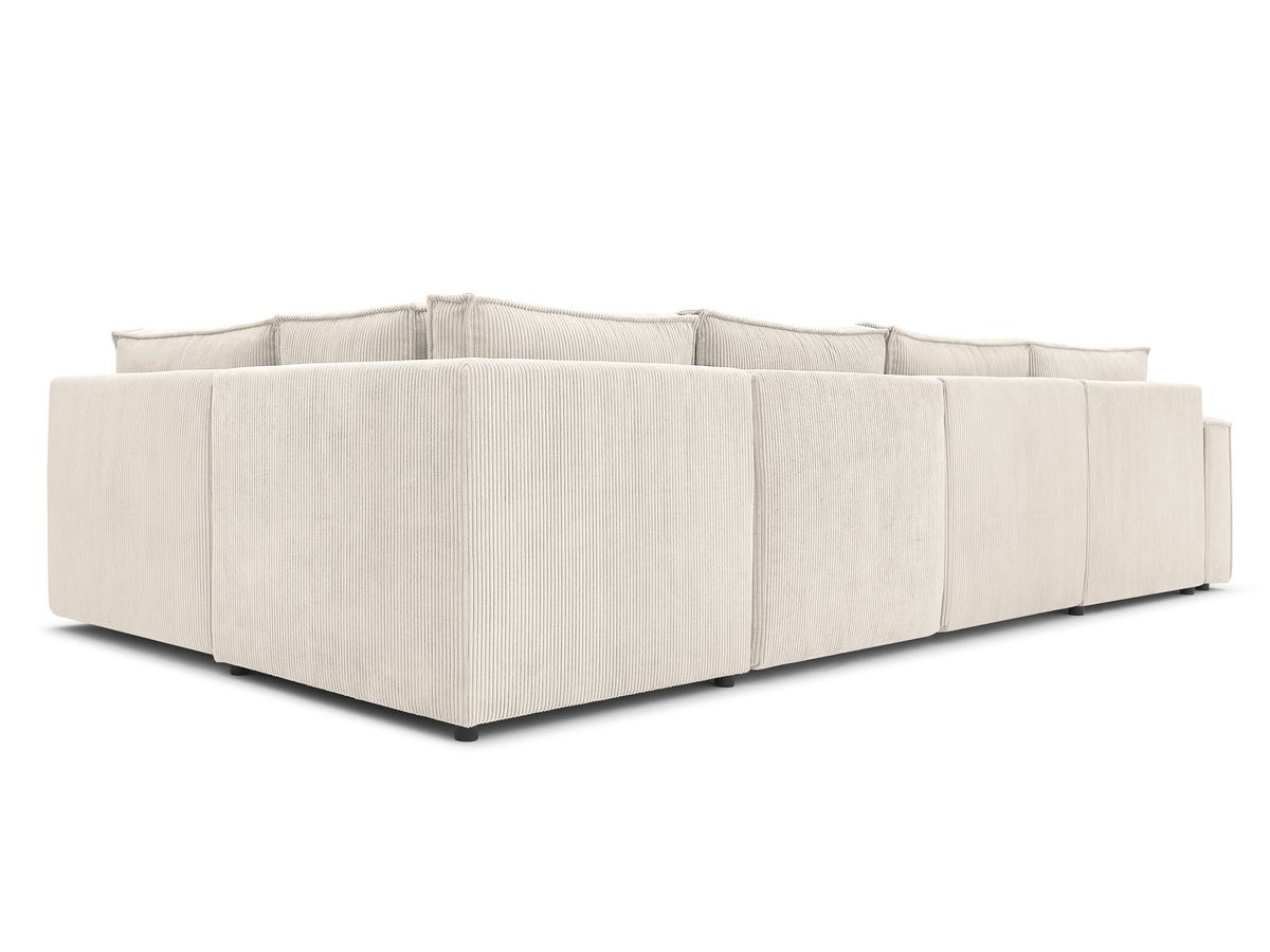 Canapé d'angle fixe modulable XL NIHAD tissu velours côtelé