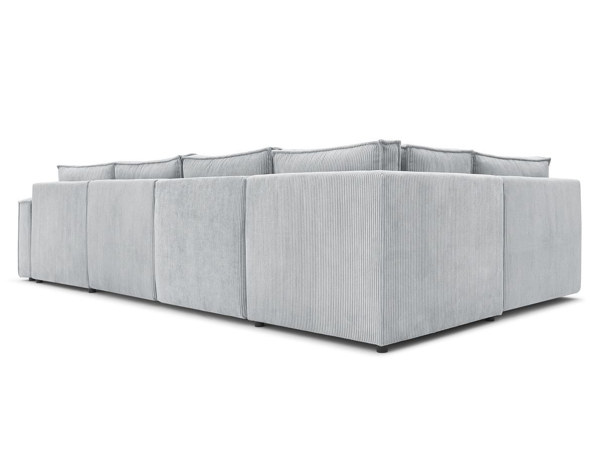 Canapé d'angle fixe modulable XL NIHAD tissu velours côtelé