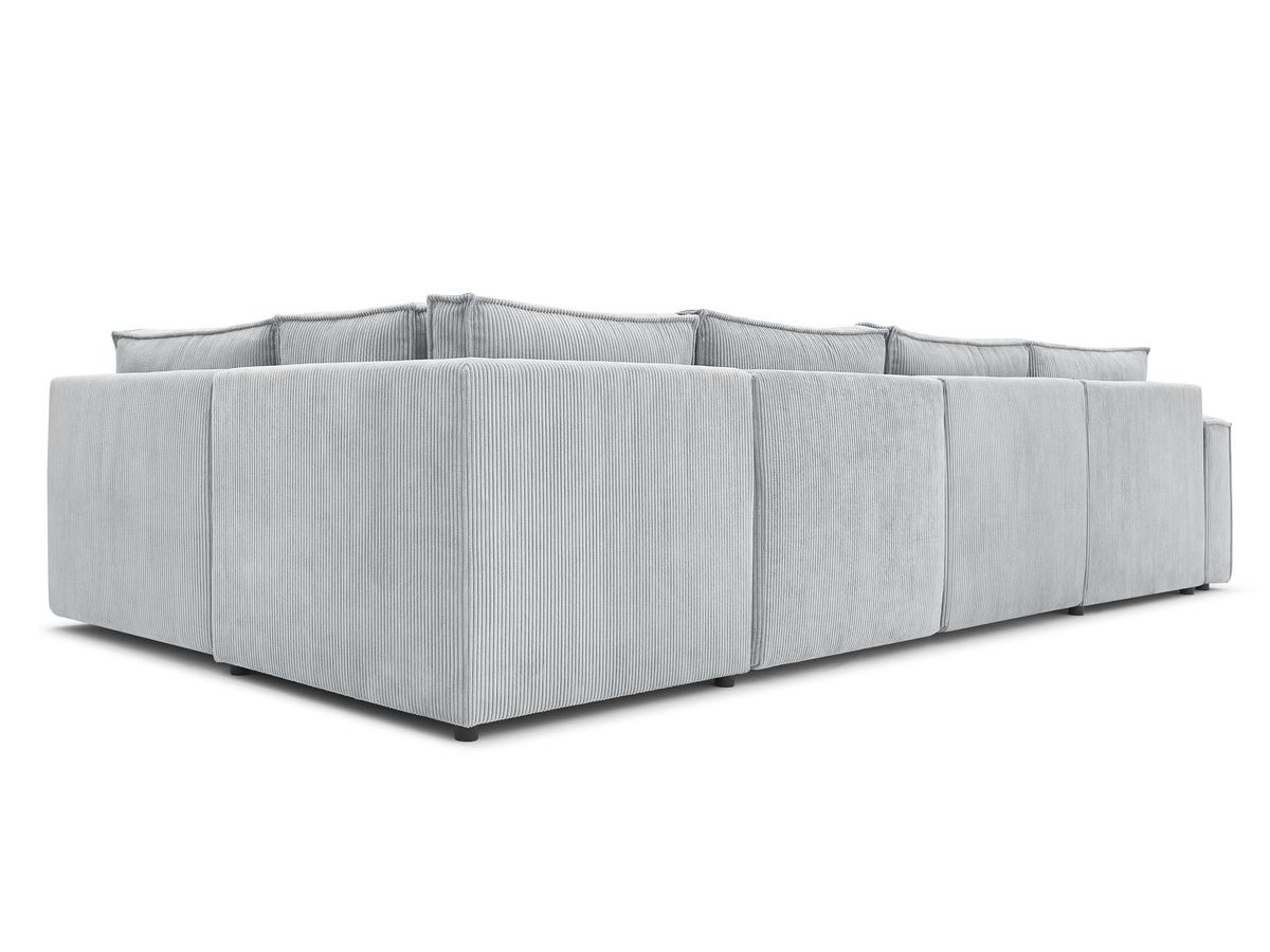 Canapé d'angle fixe modulable XL NIHAD tissu velours côtelé