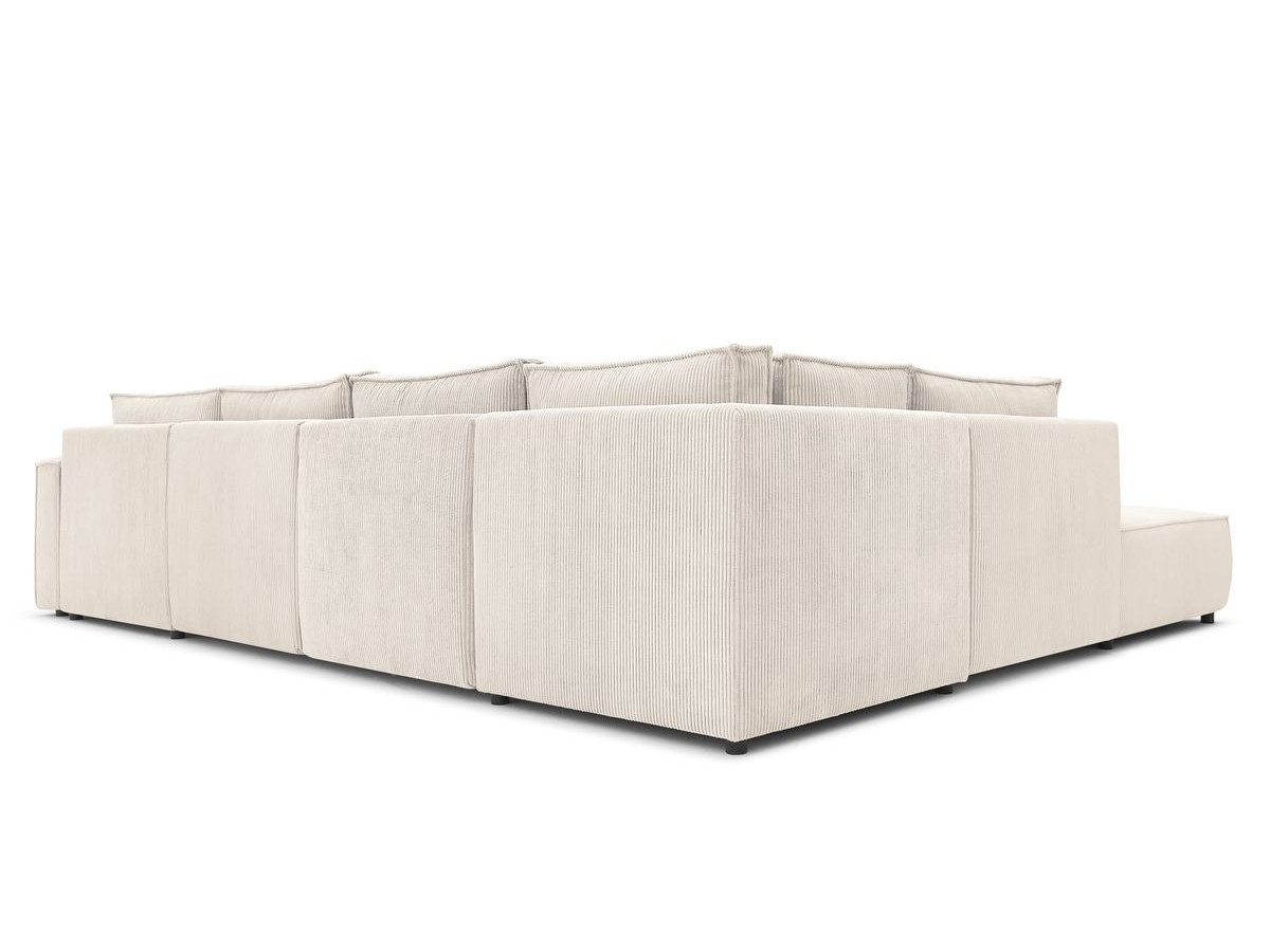 Canapé d'angle fixe EVEREST tissu chiné - Orange - Angle droit - 10 coussins