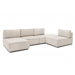 Angle fixe modulable + 2 chauffeuses + 1 pouf + 2 méridiennes