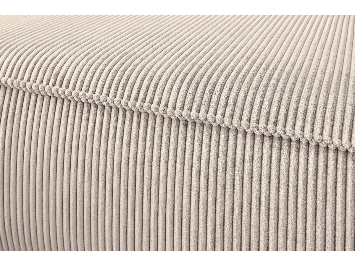 Canapé d'angle fixe 100% modulable NIHAD tissu velours côtelé 3 chauffeuses, 1 angle et 1 méridienne