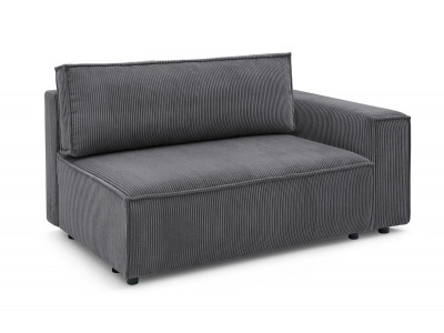 Chauffeuse 2 places avec accoudoir pour canapé modulable NIHAD tissu velours côtelé