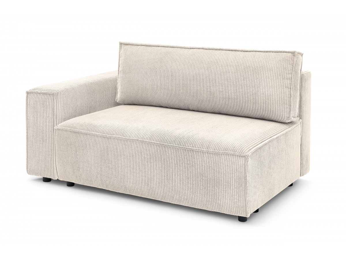 Chauffeuse 2 places avec accoudoir pour canapé modulable NIHAD tissu velours côtelé