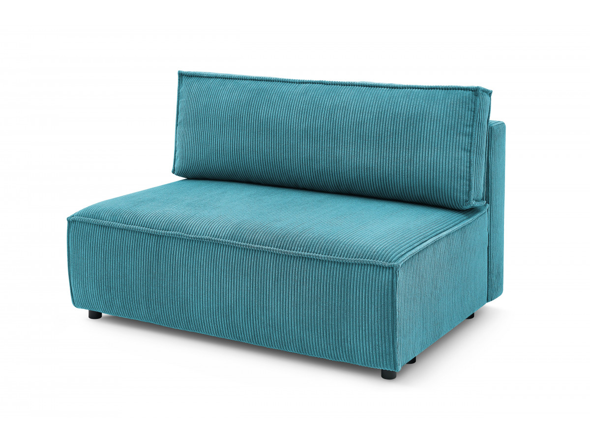 Chauffeuse 2 places sans accoudoir pour canapé modulable NIHAD tissu velours côtelé