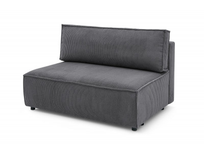 Chauffeuse 2 places sans accoudoir pour canapé modulable NIHAD tissu velours côtelé
