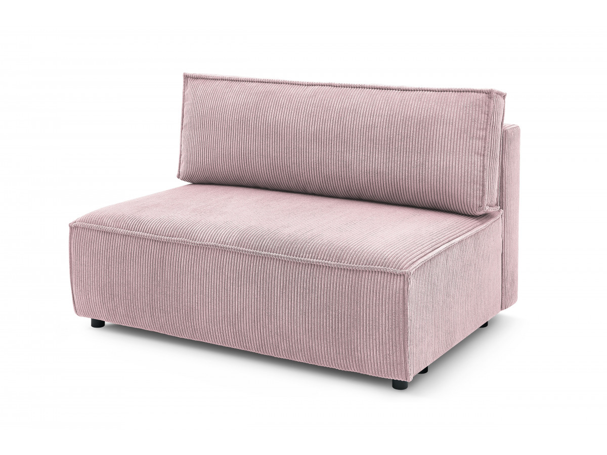 Chauffeuse 2 places sans accoudoir pour canapé modulable NIHAD tissu velours côtelé
