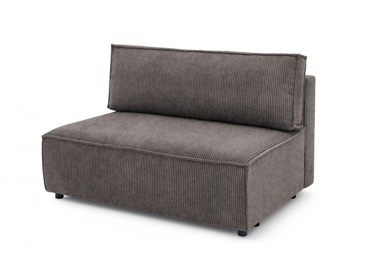 Chauffeuse 2 places sans accoudoir pour canapé modulable NIHAD tissu velours côtelé