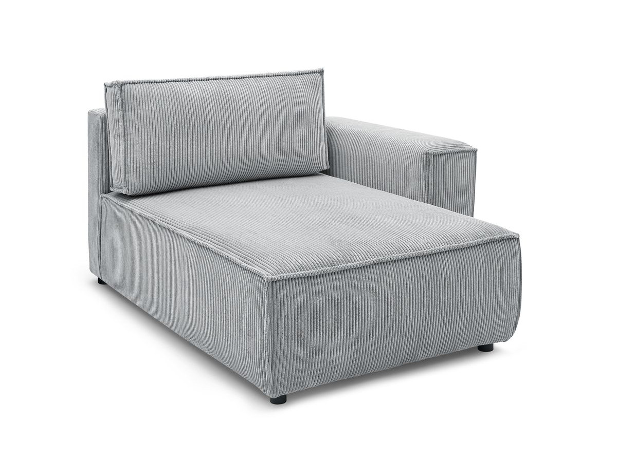 Méridienne avec accoudoir pour canapé modulable NIHAD tissu velours côtelé
